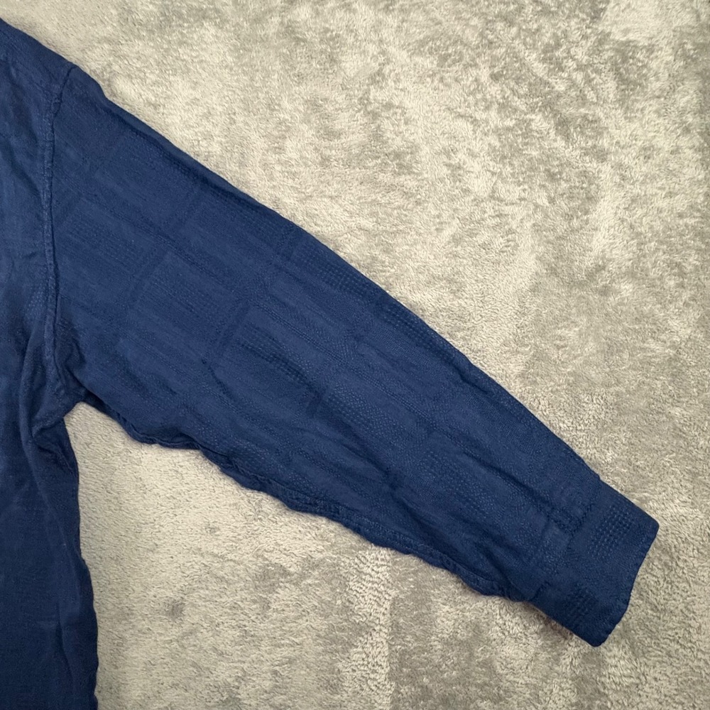 Tommy Bahama Men's XL Navy Linen Jacquard LS Button Up Shirt SEE DESCRIPTION - Picture 7 of 13
